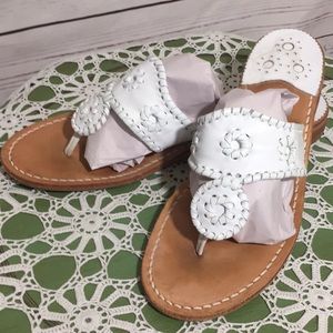 🌸Jack Rogers Hamptons White Leather Thong Sandals